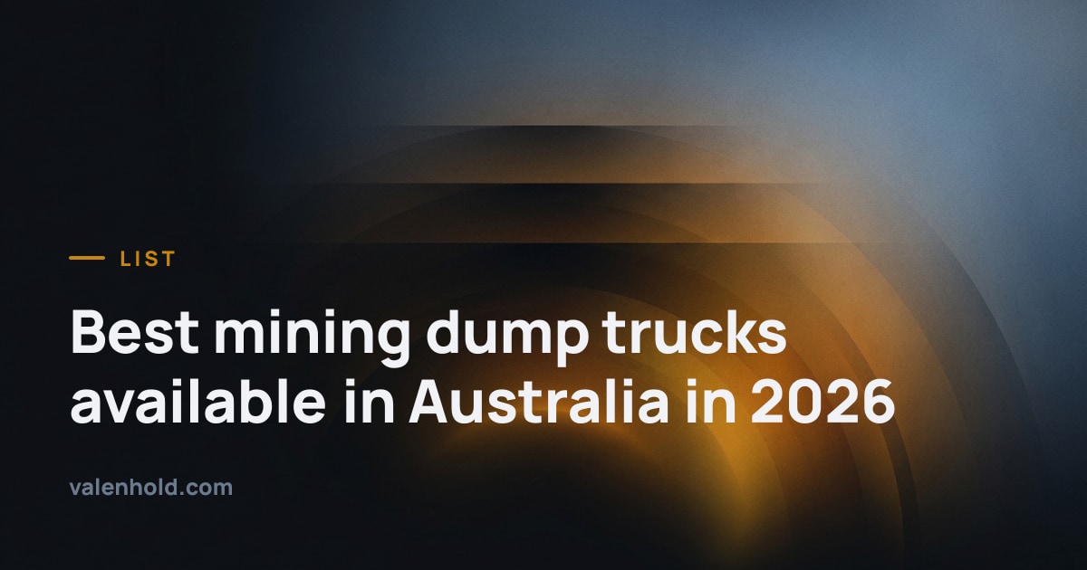 Best mining dump trucks available in Australia in 2026 · Valenhold