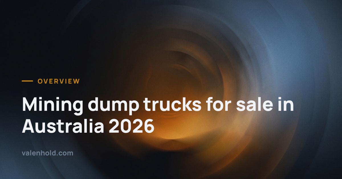 Mining dump trucks for sale in Australia 2026, Valenhold